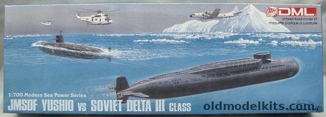 DML 1/700 JMSDF Yushio vs Soviet Delta III / P-3C Orion and (2) HSS-2B Seaking, 7003 plastic model kit